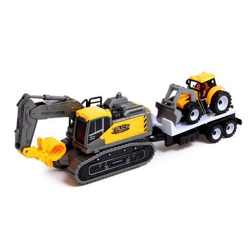 Экскаватор инерционный Стройка, с прицепом и трактором, МИКС - Simaland фото 7