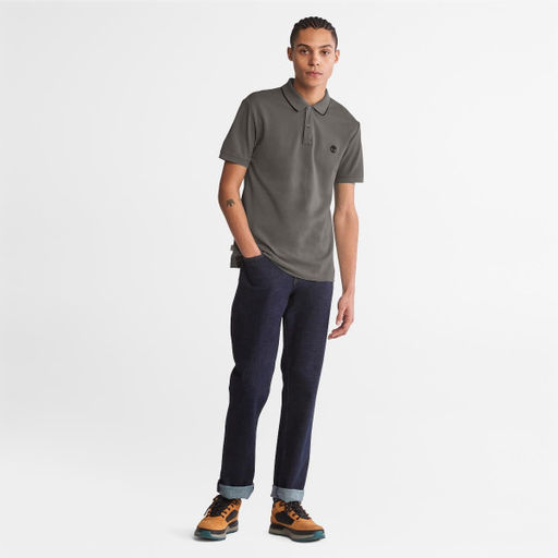 Мужские поло с коротким рукавом Timberland Polo Jacquard YD серая  фото 3