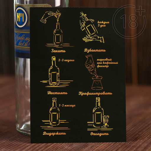 Подарочный набор для приготовления настойки Вечерняя, набор трав и специй 20 г, бутылка 500 мл., инструкция