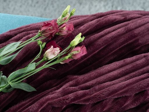 Покрывало-плед Бургунди фланель-жаккард 150*200 см. - Лен поволжья фото 2