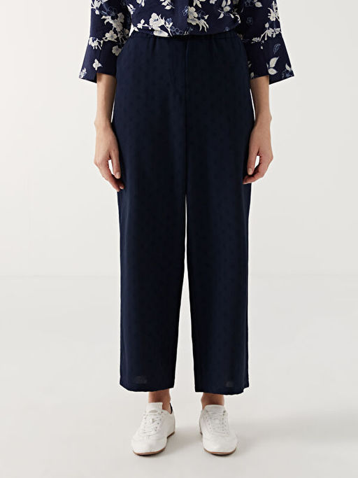 Beli Lastikli Puantiyeli Kad?n Pantolon