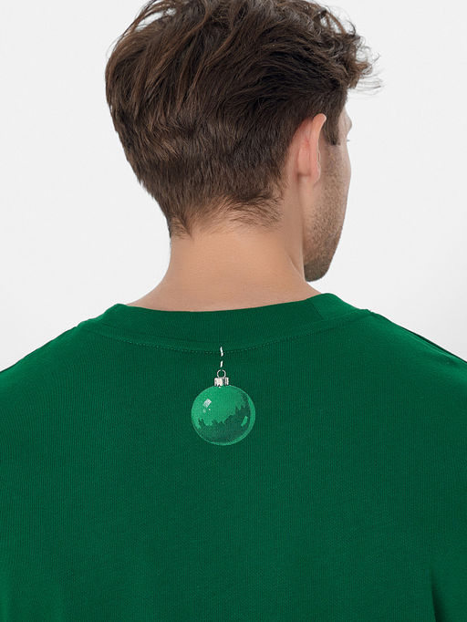 Футболка мужская зеленая с новогодним принтом - Mark formelle фото 5