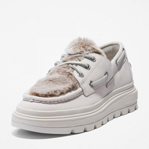 Женские мокасины Timberland Ray City Boat Shoe 3 Eye Shearling белые фото 2