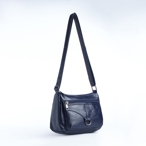 Сумка женская кросс-боди на молнии, 20×8.5×15 см, синяя