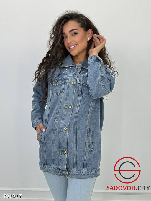 Джинсовка с жемчугом женская - Bruno фото 2