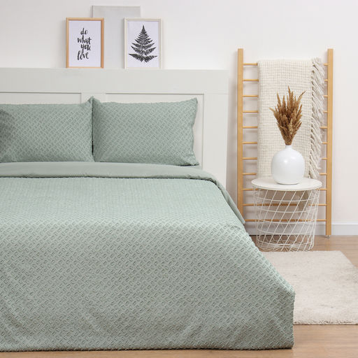 Постельное бельё LoveLife Tufting дуэт Квадрат 143*215см-2шт,230*240см,50*70см-2шт, цвет зеленый,110 г/м2  фото 5
