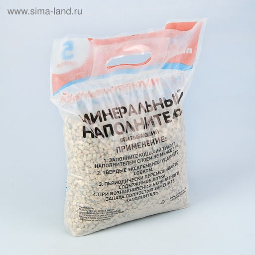 Наполнитель минеральный впитывающий «Пижон» для длинношерстных кошек, 5 л