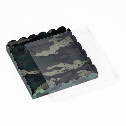 Цена за 5 шт. Коробка для печенья, Камуфляж 21?21?3 см