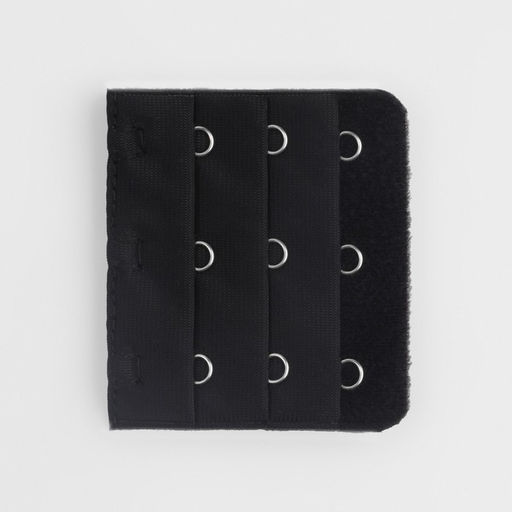 Цена за 5 шт. Застёжка-удлинитель для бюстгальтера, 3 ряда 3 крючка, 5,5 5 см, 3 шт, цвет белый/бежевый/чёрный - Арт узор фото 3