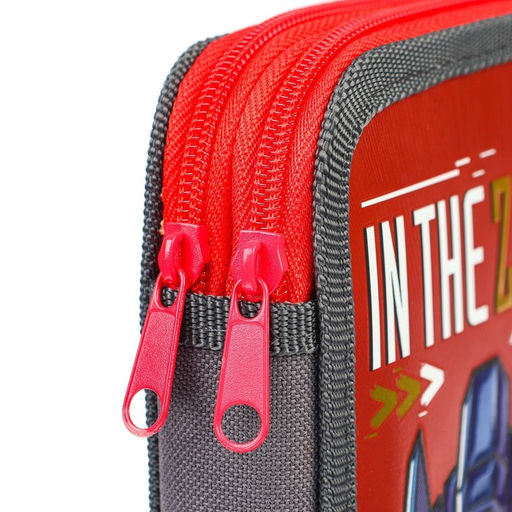 Пенал каркасный с эффектом металлик, 2 секции, 12.5×20.5×4 см, ламинированный картон, «Трансформеры»