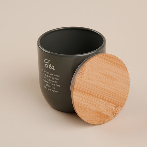 Банка для чая SL Home, 9.514 см, с бамбуковой крышкой, серая - Sima-land home фото 2