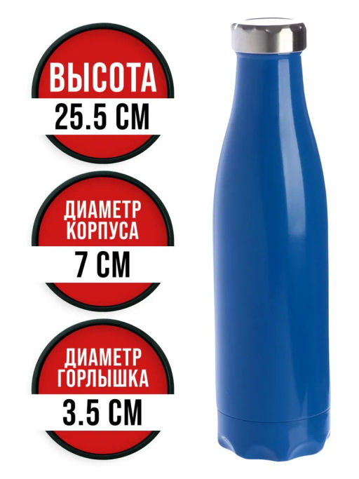 77010-3 Термобутылка 500мл. Soft синяя (х20) - Mayer&boch фото 6