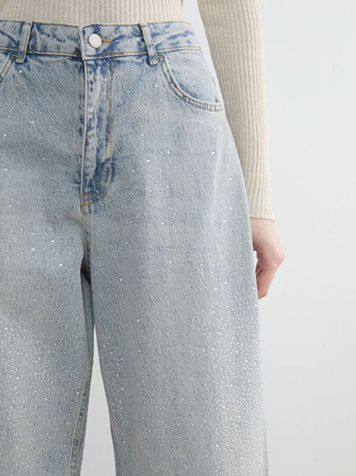 Wideleg Ta?l? Kad?n Jean Pantolon