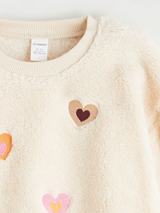 Bisiklet Yaka K?z ?ocuk Sweatshirt ve Tayt Pantolon 2li