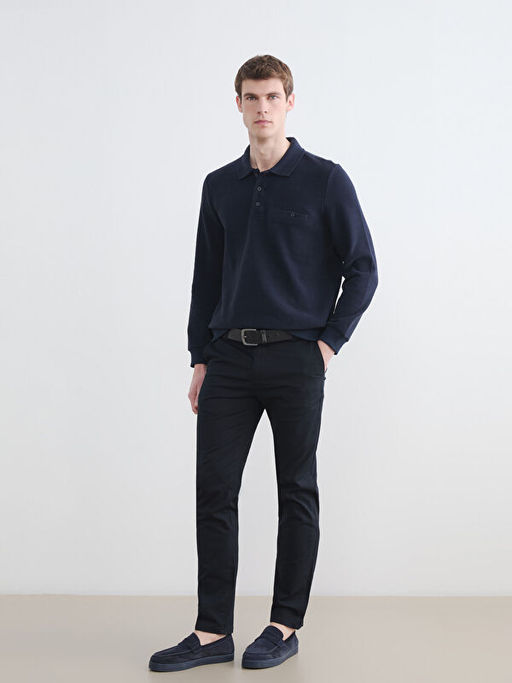 Polo Yaka Erkek Sweatshirt