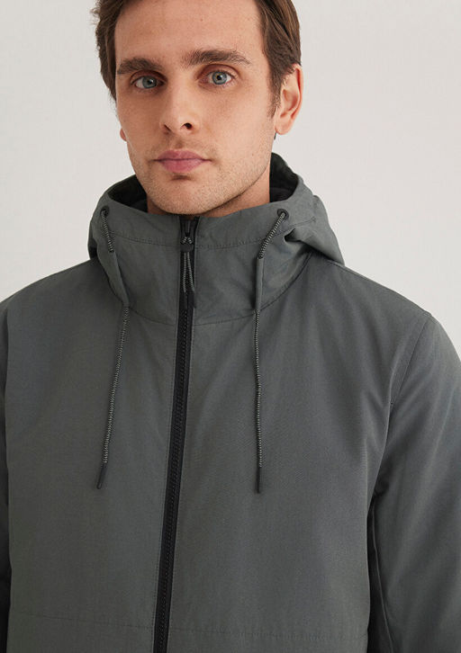 Kapusonlu Yesil Ceket - Mavi фото 6