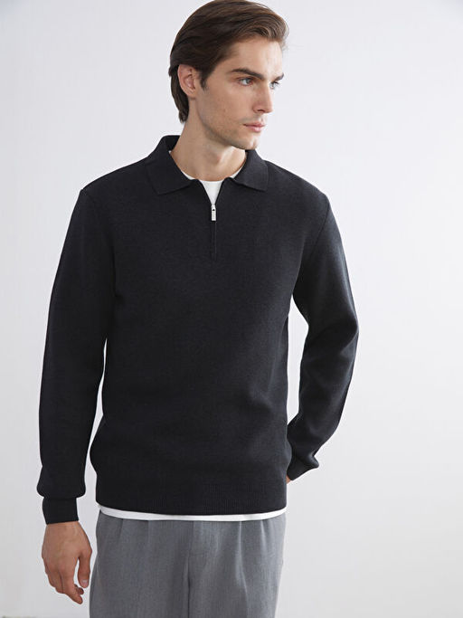 Polo Yaka Erkek Triko Kazak