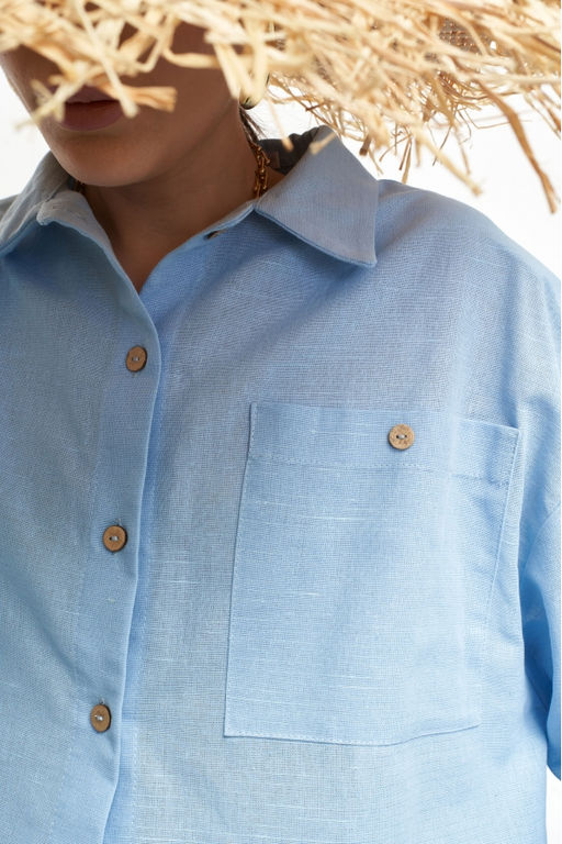 Костюм лён рубашка/брюки Blue - Erist store фото 4