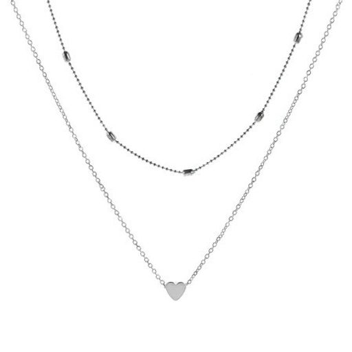 Колье многослойное 30-33 см / P-188S /уп 60/серебро - Галеонтрейд фото 3