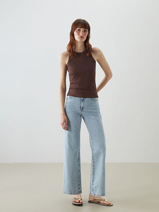 Wideleg Kad?n Jean Pantolon