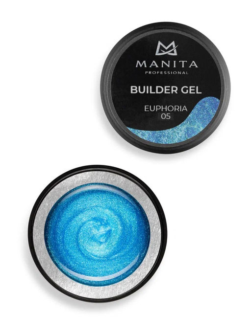 Manita Professional Гель моделирующий для ногтей с хлопьями юки / Builder Gel Euphoria №05, 15 мл