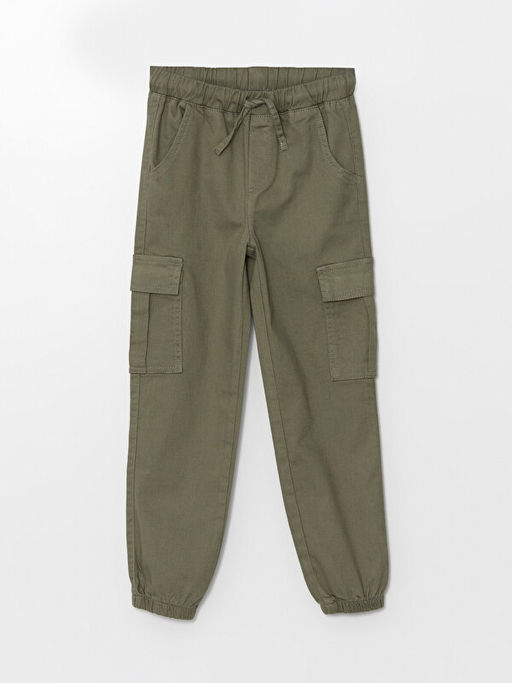 Beli Lastikli K?z ?ocuk Kargo Jogger Pantolon