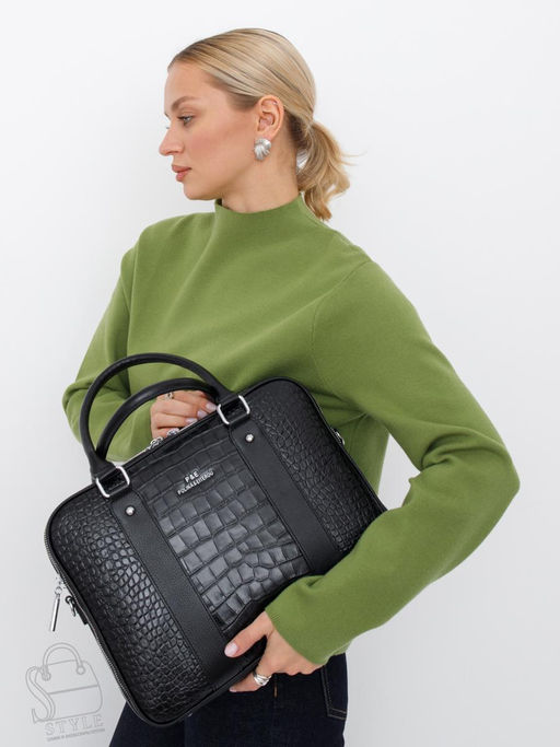 Сумка женская кожаная 2457Y black Polina&Eiterou