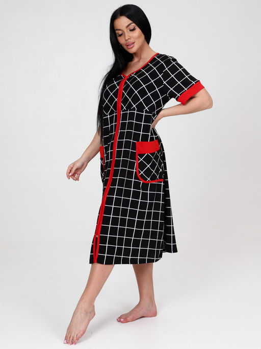 149-Х ЖЕНСКИЙ ХАЛАТ (Черный квадрат) - А-дина фото 4