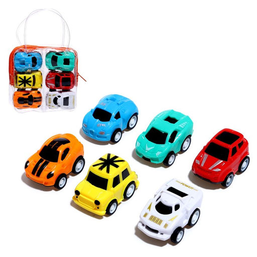 Машинки инерционные «Рейсер», набор 6 шт., в сумке, МИКС
