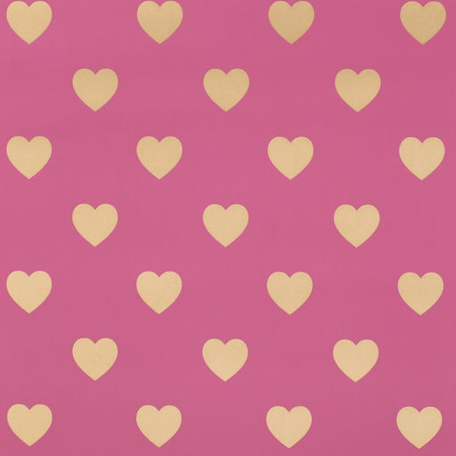 Цена за 20 шт. Пленка матовая для цветов Золотые сердца, розовый, 57?57 см 5% см