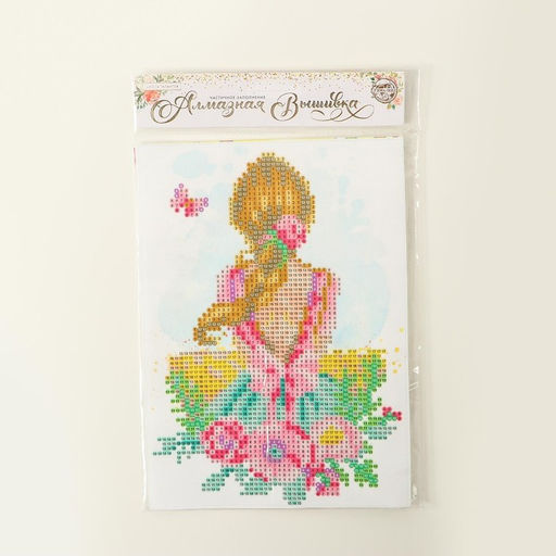 Алмазная мозаика с частичным заполнением на холсте «Девушка», 15×21 см