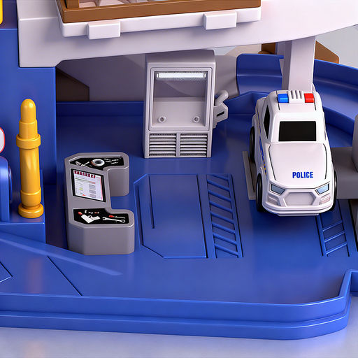 Парковка "Служебный паркинг" (свет, звук, 3 металл машины, самолет) в коробке