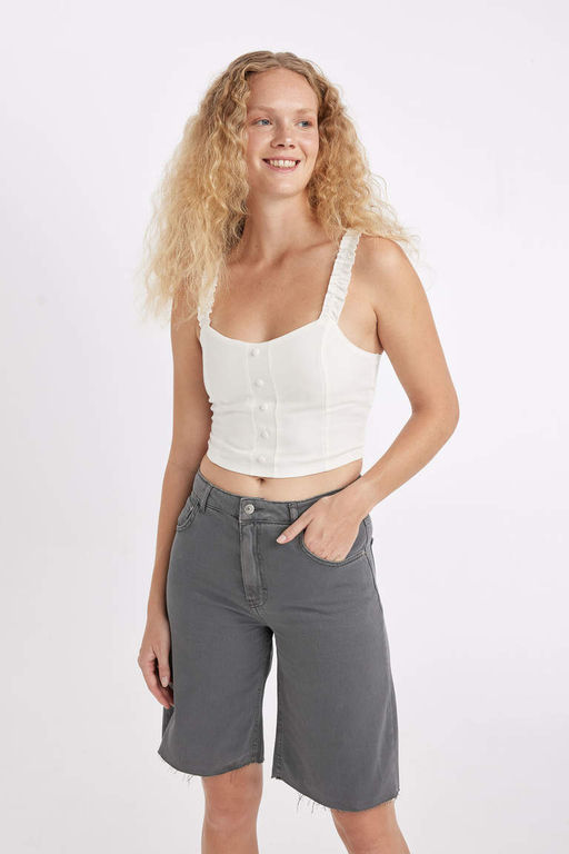 Блуза без рукавов с V-образным вырезом