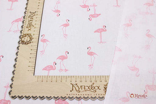 Сатин Розовые фламинго, ш.1.61м, хлопок-100%, 120гр/м.кв - Купава фото 3