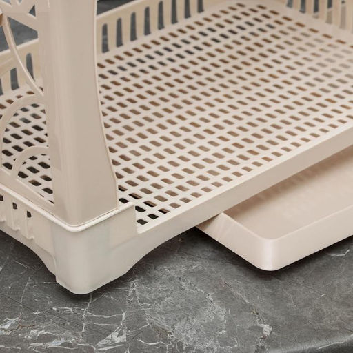 Сушилка для посуды Альтернатива «Мечта хозяйки», пластик, 48×30.5×30 см, 2-х ярусная, бежевый