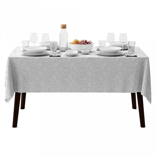 Скатерть 145х145см "Лен" премиум, длина стола до 110см, на 4 персоны, рогожка с текстурой 186г/м2, 2-х сторонняя, хлопок 100%, упаковка классическая 28х41см, "Домашняя мода" (Россия)