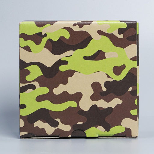 Коробка подарочная сборная, упаковка, «Милитари», 15 х 15 х 7 см