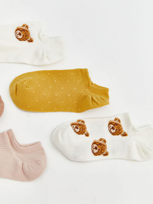 Desenli Kad?n Sneaker ?orap 5li