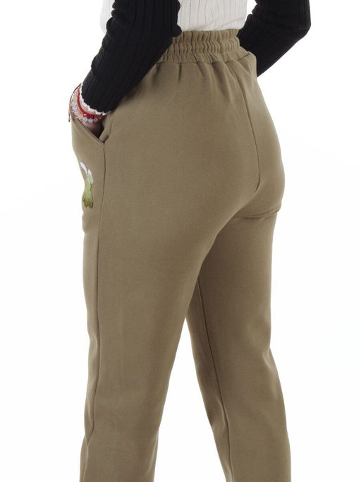 MD54 KHAKI Брюки спортивные утепленные женские (85% хлопок, 10% полиэстер, 5% спандекс)
