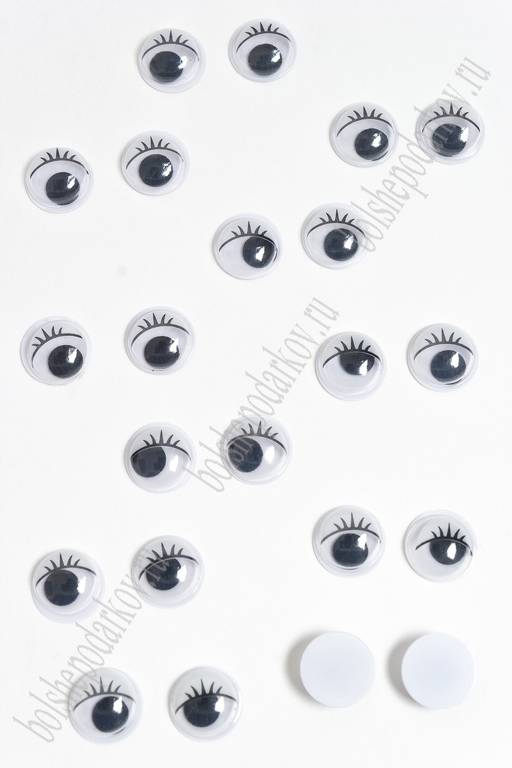 Фурнитура "Глазки круглые" 10 мм (100 шт) SF-3075, белые