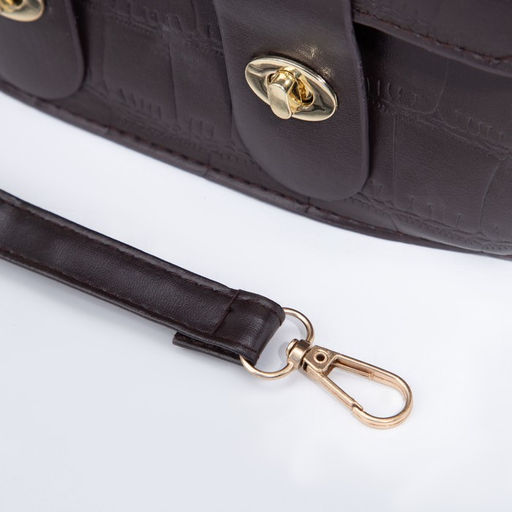 Сумка-мессенджер на клапане, длинный ремень, цвет тёмно-коричневый - Simaland фото 4