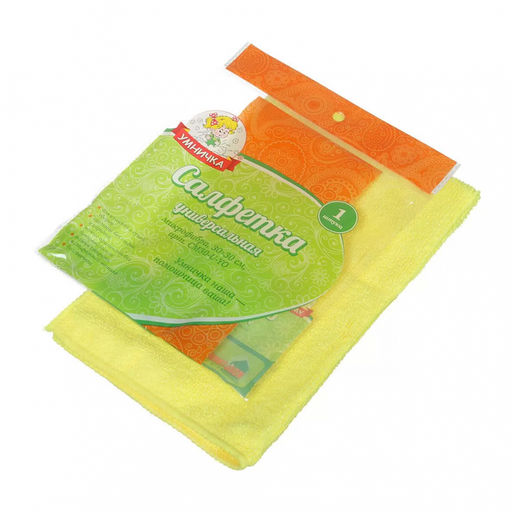 Салфетка УНИВЕРСАЛЬНАЯ "Умничка" Микрофибра 30*30см 1шт арт. CM30-U-YO