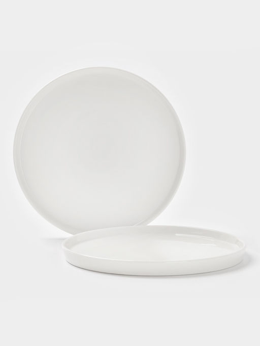 Тарелки Magistro White Snow, набор 2 шт., d=20 см, фарфор, белые