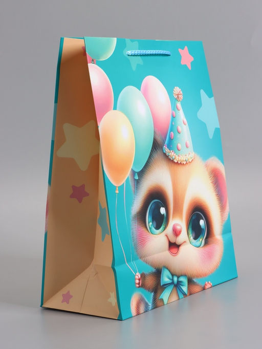 Пакет подарочный ламинированный «День Рождения», 26×12×32 см