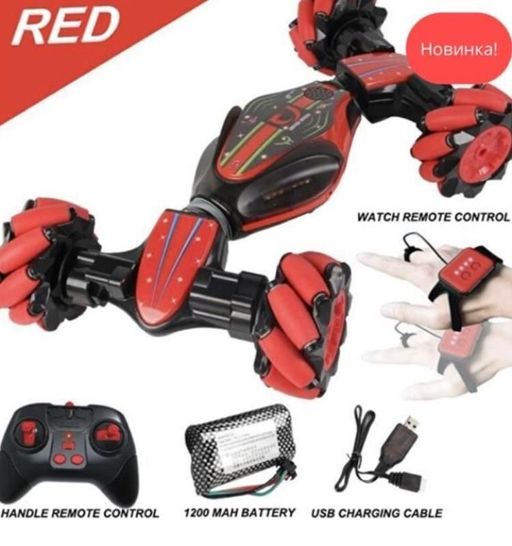 Машинка перевертыш Weishengda RC Stunt Car Red 42 см муз/свет вращение 360. движение боком. управлен