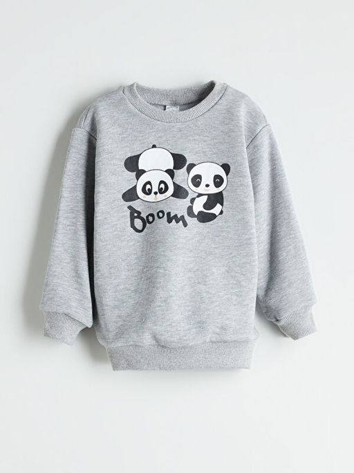 Bisiklet Yaka Erkek ?ocuk Sweatshirt ve E?ofman Alt 2li