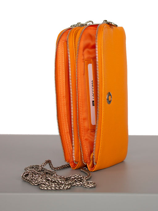 LACCOMA клатч LA-4082-оранжевый натуральная кожа фото 3
