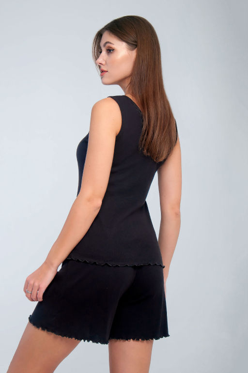 Арт. 9155/4 Пижама с шортами 42-50 (5 шт) Цвет:верх-черный,низ-черный - Калинка фото 3