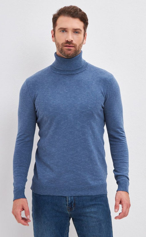 Водолазка мужская F021-15608 темно-голубая - Fine joyce фото 10