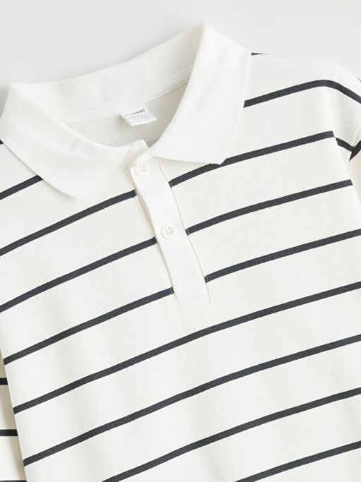 Polo Yaka ?izgili Erkek ?ocuk Sweatshirt